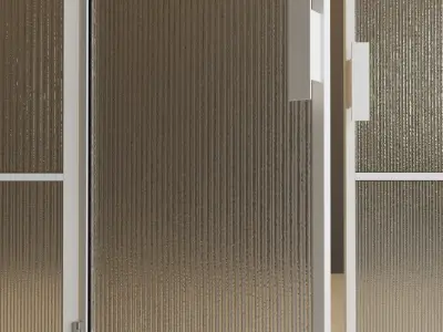 Glass partition door Set 42 Low-poly 3D model