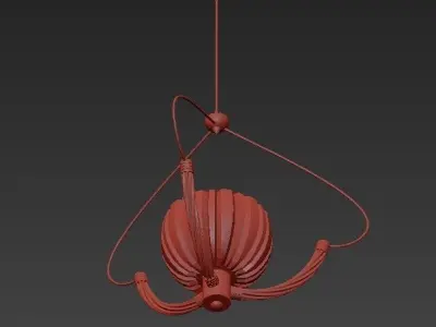 Italian Chandelier In Glass and Brass By Barovier  3D model