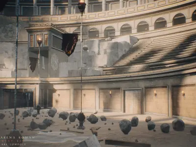 Gladiator Arena Roman Environment Kit Low-poly 3D model