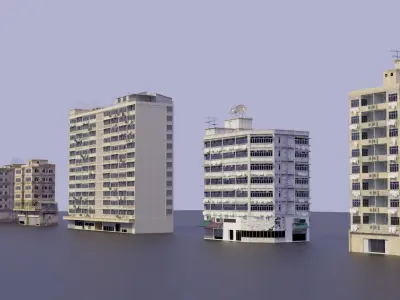 Dystopian Building Set 1 3D model