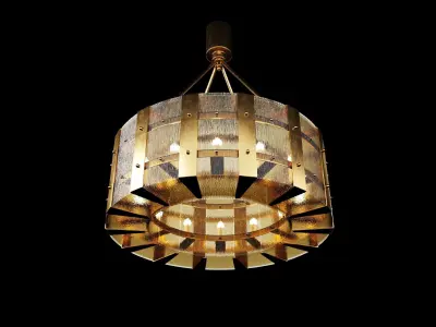 Transparent Textured Murano Art Glass Chandelier 3D model