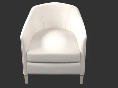 white armchair with seams 3D model