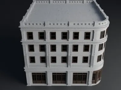 CLASSIC OLD EUROPEAN BUILDING 01 Low-poly 3D model