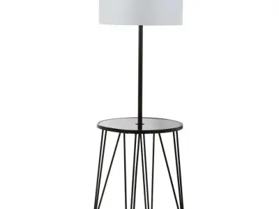 Dellinger Black Tray Table Floor Lamp 3D model