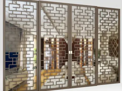 Partition sliding door 3D model