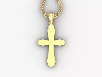Light Gold 18K Cross Pendant 1CP038 3D print model
