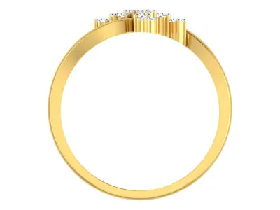Light Weight Yellow Gold Diamond Ring  -EZ R-157 3D print model