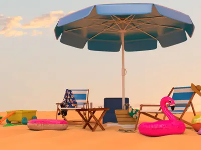 Beach PBR 3D MODEL 3D model