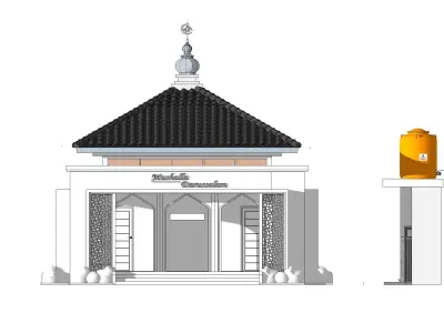 Modern Minimalist Mushola Mosque Room Prayer  3D model