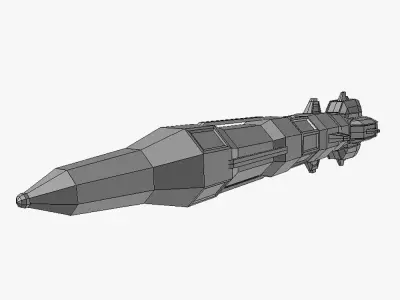 Missile 8 sci-fi low poly Low-poly 3D model