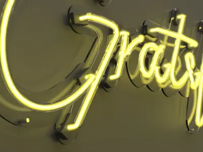 Grateful - Neon Sign 3D model