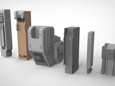 Sci-Fi architecture Elements collection 17 3D model