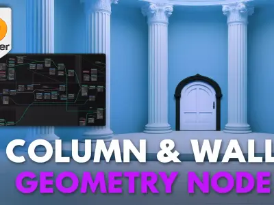 Blender 4 Geometry Node Walls and Columns 3D model