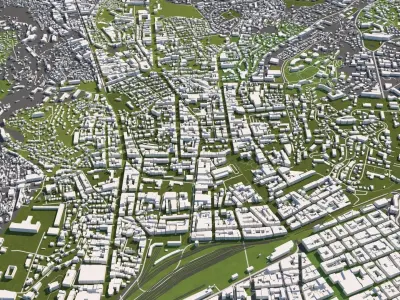 Nice France 50x50km 3D City Map 3D model
