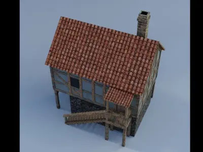 medieval house Free low-poly 3D model