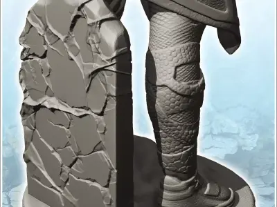 Armed gentleman with cape and pointed hat 16  - Medieval Fantasy 3D print model