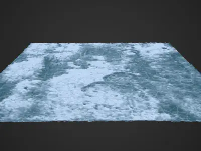 Ice ground material Low-poly 3D model