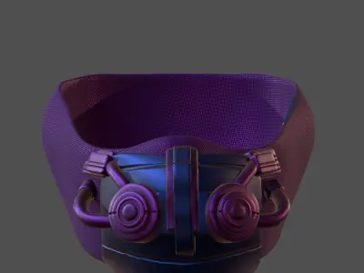 Gas mask helmet 3d model scifi Low-poly  Low-poly 3D model