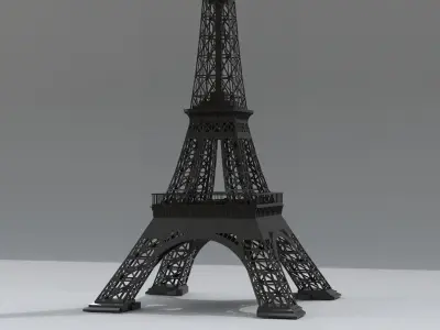 Eiffel Tower Paris 3d model Low-poly 3D model