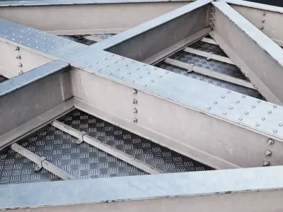 Modular Industrial Metal Floor Panels Low-poly 3D model