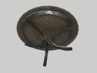 Round Wood Table 5 PBR Low-poly 3D model