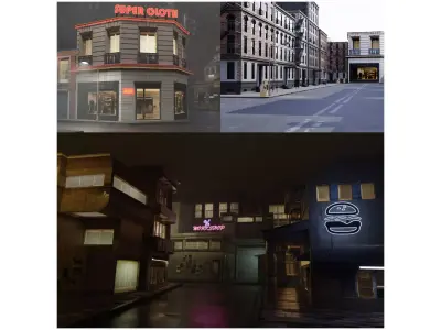 lowpoly city 3D Model Pack