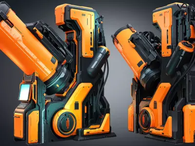 Sci-Fi elements Low-poly 3D model