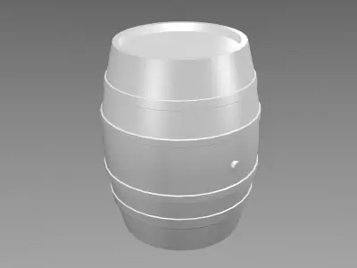 Wood barrel 3D model