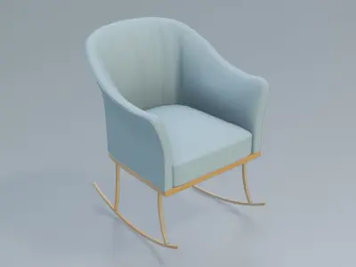Furniture Rocking Chairs Velvet Glam 3D model