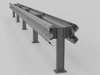 Guardrail - Crash Barrier Set 3D model