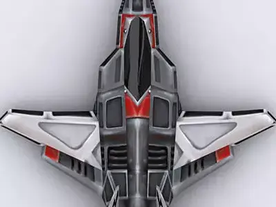 3DRT - Sci-Fi Airspace - Fighter FF06 Low-poly 3D model