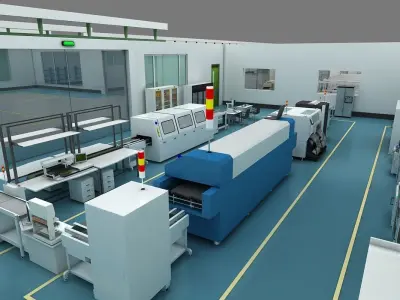 Factory floor plan 3D model