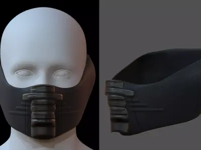 Gas mask helmet 3d model scifi Low-poly  Low-poly 3D model 311