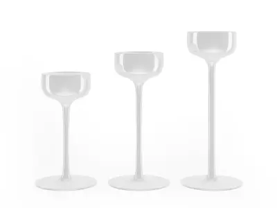 White Candlesticks 3D model