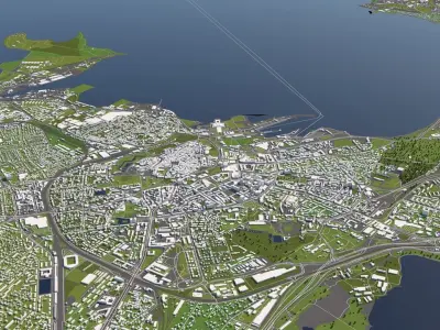 Tallinn Estonia 50x50km 3D City Map 3D model