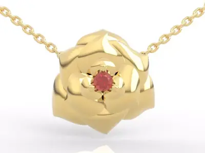 Powerful Minimalist Rose Solitaire Diamond Pendant Studs 3D 3D print model