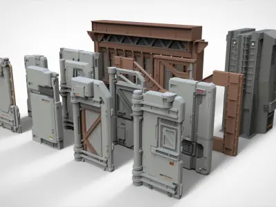 sci-fi Architecture kitbash 18 3D model