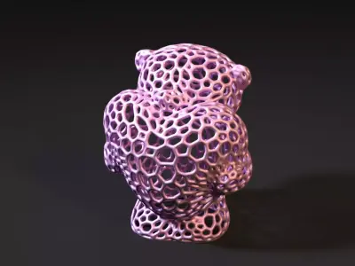 Teddy bear with a heart 3D print model