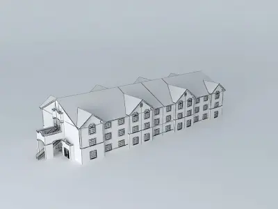 Apartments residential building Free 3D model