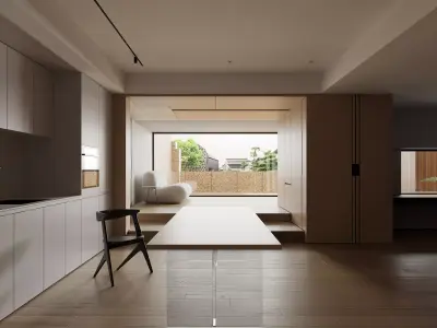 Modern minimalist studio apartment 3D model