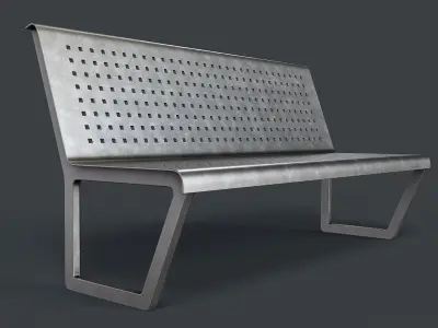 Metal Modern Bench 30 PBR Game Ready Low-poly 3D model