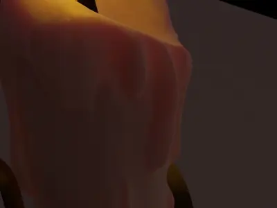 Stylized candle 3D model