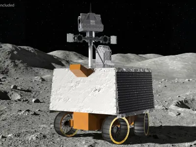  NASA VIPER Robotic Lunar Rover Silver Rigged for Cinema 4D 