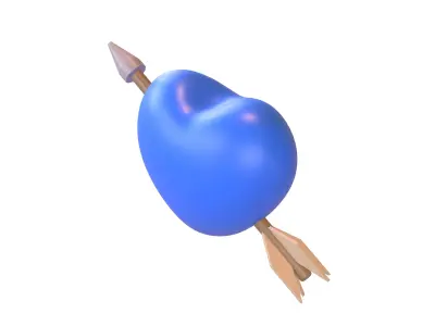 Heart With Arrow v1 004 Low-poly 3D model