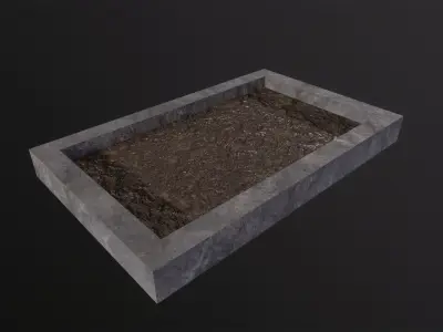 square garden 3D Model Low-poly 3D model