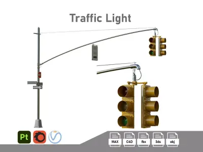 Traffic Light 06 Low-poly 3D model