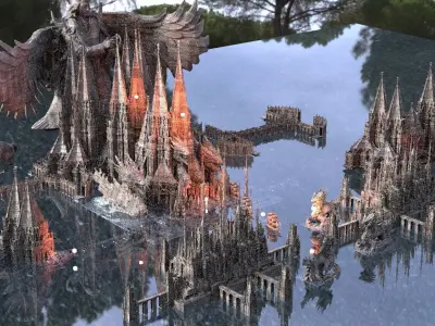 Vampires Coven Swamp City Kit bash 3D model