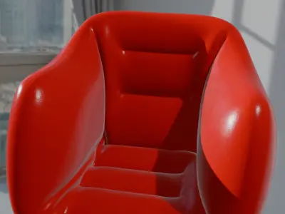 red chair architectural  Low-poly 3D model