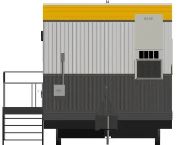 Construction Site Trailer On Running Steel Frame 12 x 60 ft Low-poly 3D model