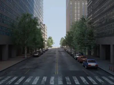 Realistic City District C6-C16 3D model